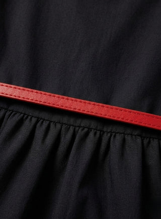 Girls  Sleeveless Summer Dress with Red Belt