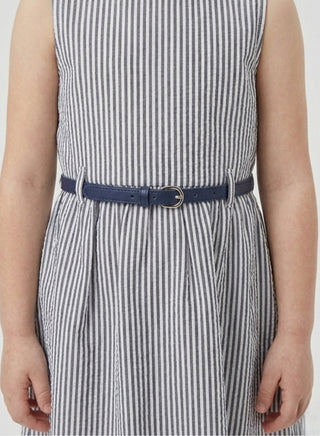 Girls Striped Sleeveless Casual Summer Dress Belt