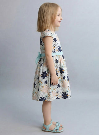 Girls Multicolor Floral Printed Summer Dress Casual