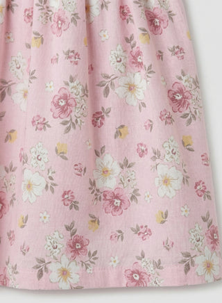 Girls Pink Floral Print Sleeveless Summer Dress