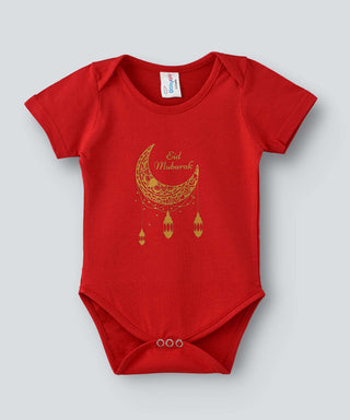 Babyqlo Eid Mubarak bodysuit for Unisex - Red