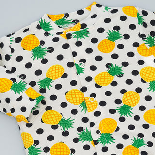 Pineapple Paradise Footie Romper for Infants with Tropical Print