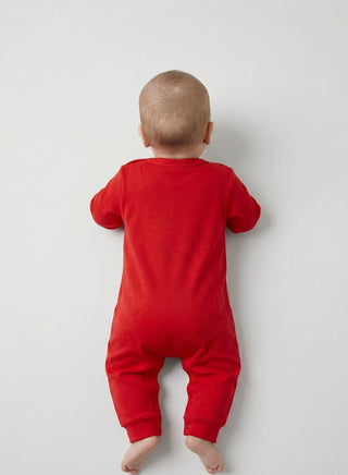 Baby Red Wild One Full Sleeve Romper