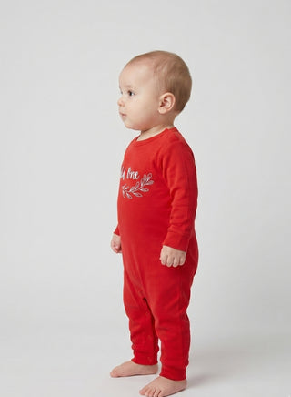 Baby Red Wild One Full Sleeve Romper
