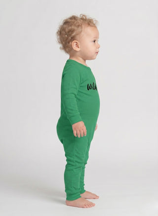 Baby Green Wild One Full Sleeve Romper