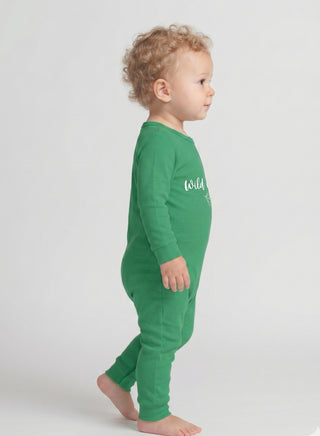 Baby Green Wild One Full Sleeve Romper