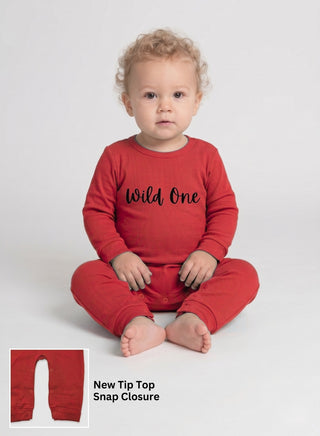 Baby Red Wild One Full Sleeve Romper