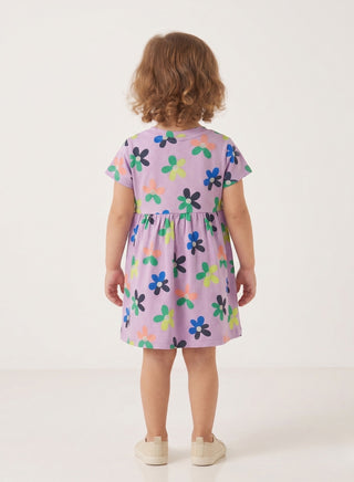 Girls Purple Floral  Print casual Summer Dress