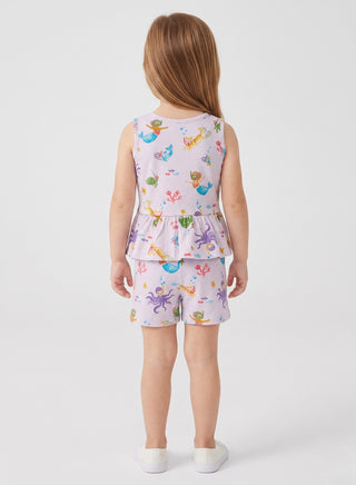 Girls Lavender Mermaid Print Co-of Sets