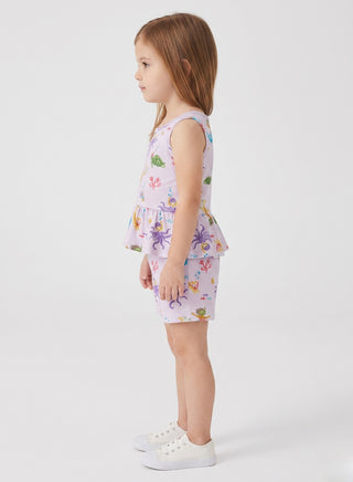 Girls Lavender Mermaid Print Co-of Sets