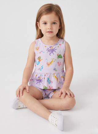 Girls Lavender Mermaid Print Co-of Sets
