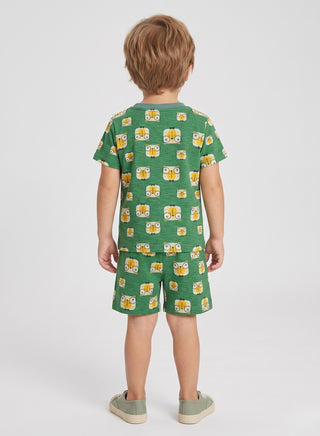 Boys  Green animal printed Summer  Co-od Sets