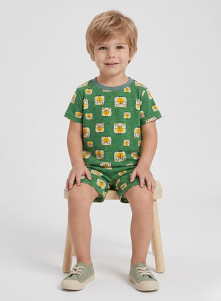 Boys  Green animal printed Summer  Co-od Sets