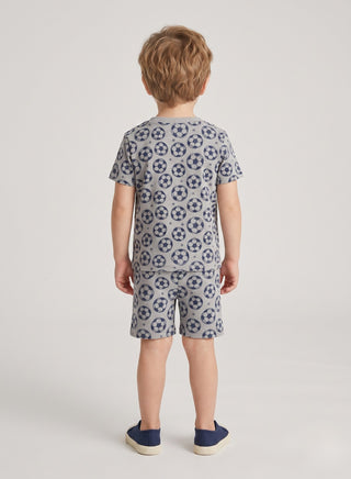 Boys  Grey Football print Summer  Co-od Sets