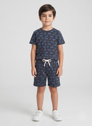 Boys Navy Gaming Controller Print T-Shirt and Shorts Set