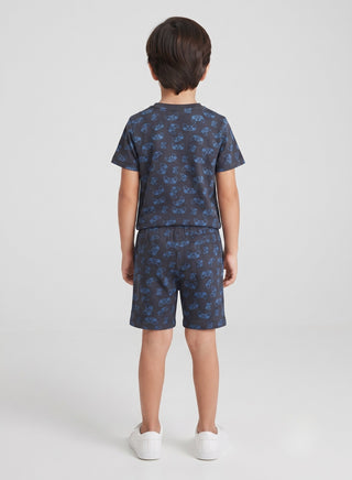 Boys Navy Gaming Controller Print T-Shirt and Shorts Set