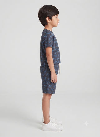 Boys Navy Gaming Controller Print T-Shirt and Shorts Set
