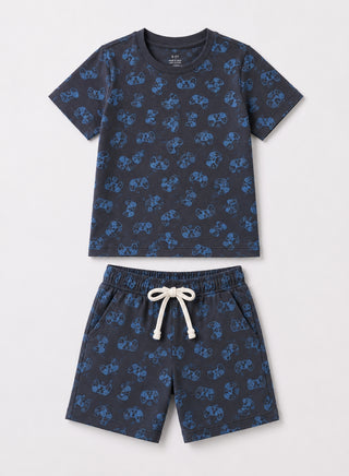 Boys Navy Gaming Controller Print T-Shirt and Shorts Set
