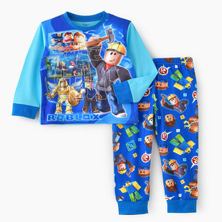 Roblox printed glow in the dark cotton t-shirt with pajama set for boys