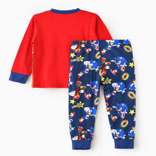 Sonic printed glow in the dark cotton t-shirt with pajama set for boys