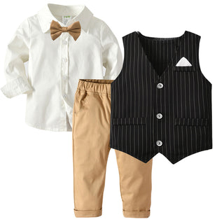 Solid white shirt with pant bow tie and waistcoat