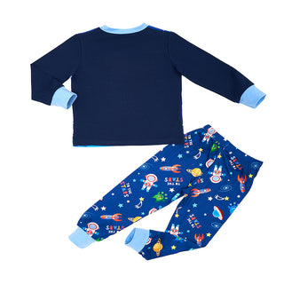 Astronaut Adventure Glow-in-the-Dark Cotton Pajama Set for Boys