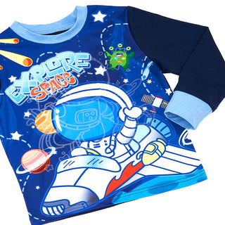 Astronaut Adventure Glow-in-the-Dark Cotton Pajama Set for Boys