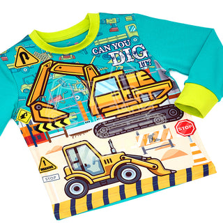 Construction Site Glow-in-the-Dark Cotton Pajama Set for Boys