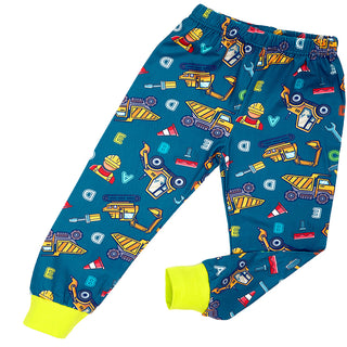 Construction Site Glow-in-the-Dark Cotton Pajama Set for Boys