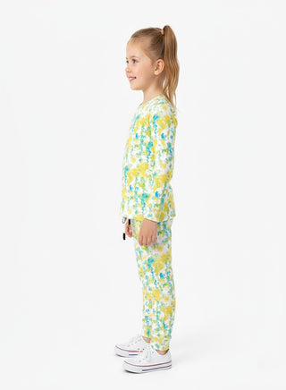 Yellow & Green Watercolour 2 piece Outfit for Girls