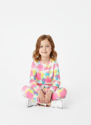 Cotton Candy Tie-Dye 2 piece Hoodie Set for Girls