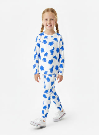 Cool Blue Tie-Dye Activewear 2 piece Set for Girls