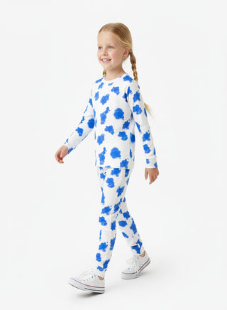 Cool Blue Tie-Dye Activewear 2 piece Set for Girls
