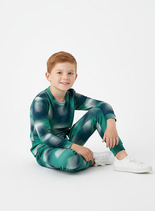 Green Pixel Camo T-shirt and Jogger Set for Boys