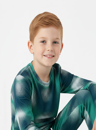 Green Pixel Camo T-shirt and Jogger Set for Boys