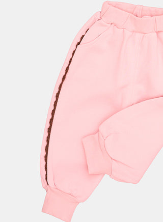 Pink Bunny Tracksuit With Frill Detailing