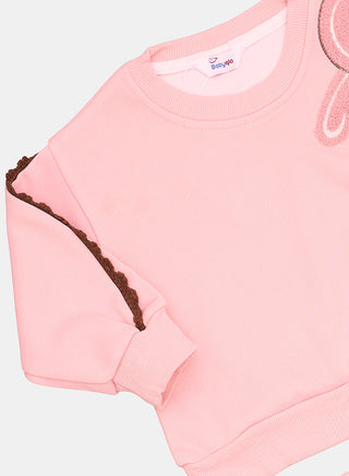 Pink Bunny Tracksuit With Frill Detailing