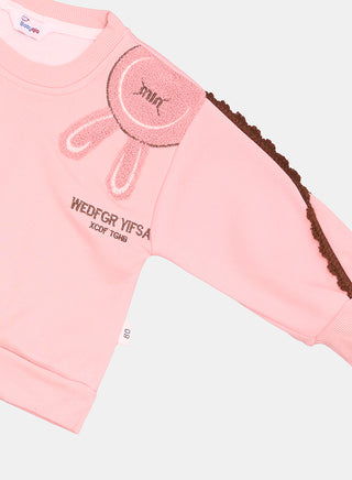 Pink Bunny Tracksuit With Frill Detailing