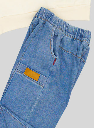 Green Dino Printed Sweatshirt With Jeans