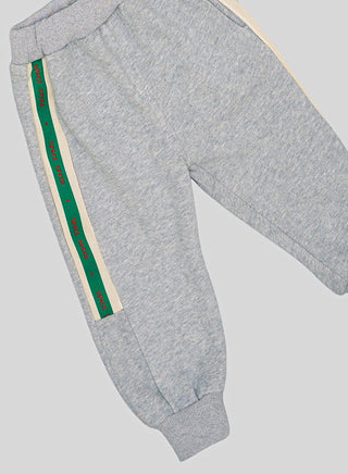 Striped Bear Patch Sweatshirt With Joggers