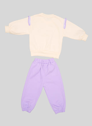 Lavender Bow Sweatshirt And Joggers Set