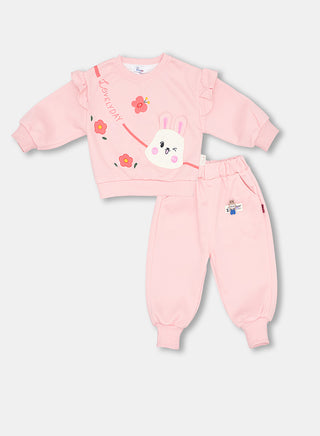 Pink Lovely Day Bunny Tracksuit Set