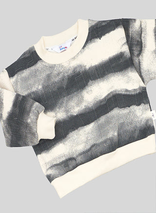 Monochrome Tie-Dye Sweatshirt With Denim Pants