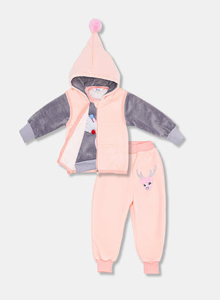 Winter Reindeer Tracksuit With Hooded Vest