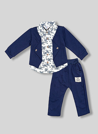 Navy Blazer Shirt Set For Boys