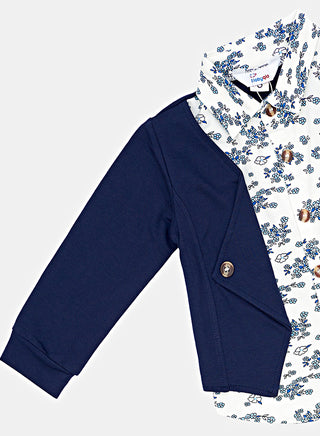 Navy Blazer Shirt Set For Boys