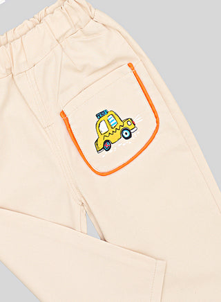 Multicolor Dino Print Shirt With Beige Pants