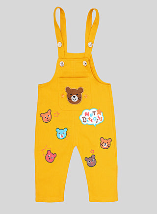 Colorful Striped Top With Yellow Dungarees