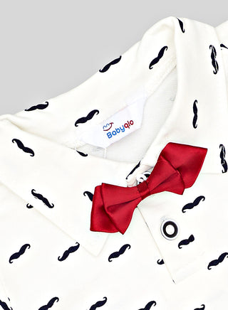 Burgundy Striped Waistcoat Outfit With Bow Tie