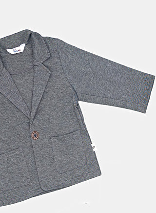 Gingham Shirt With Grey Blazer Pants Set